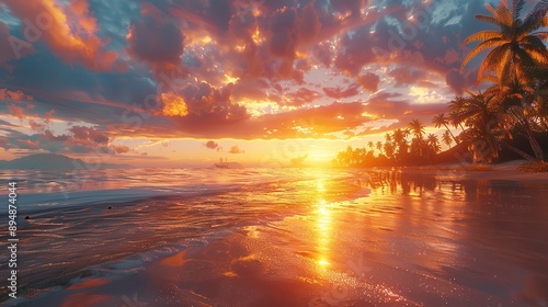 Fototapeta Naklejka Na Ścianę i Meble -  sunset on the beach