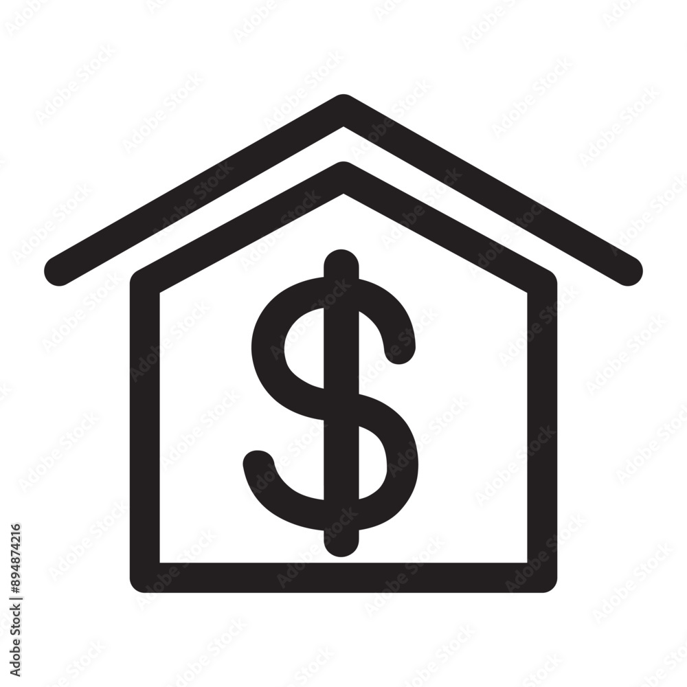 Real estate icon in thin line style. Vector illustration graphic design Real estate icon in thin line style. Vector illustration graphic design