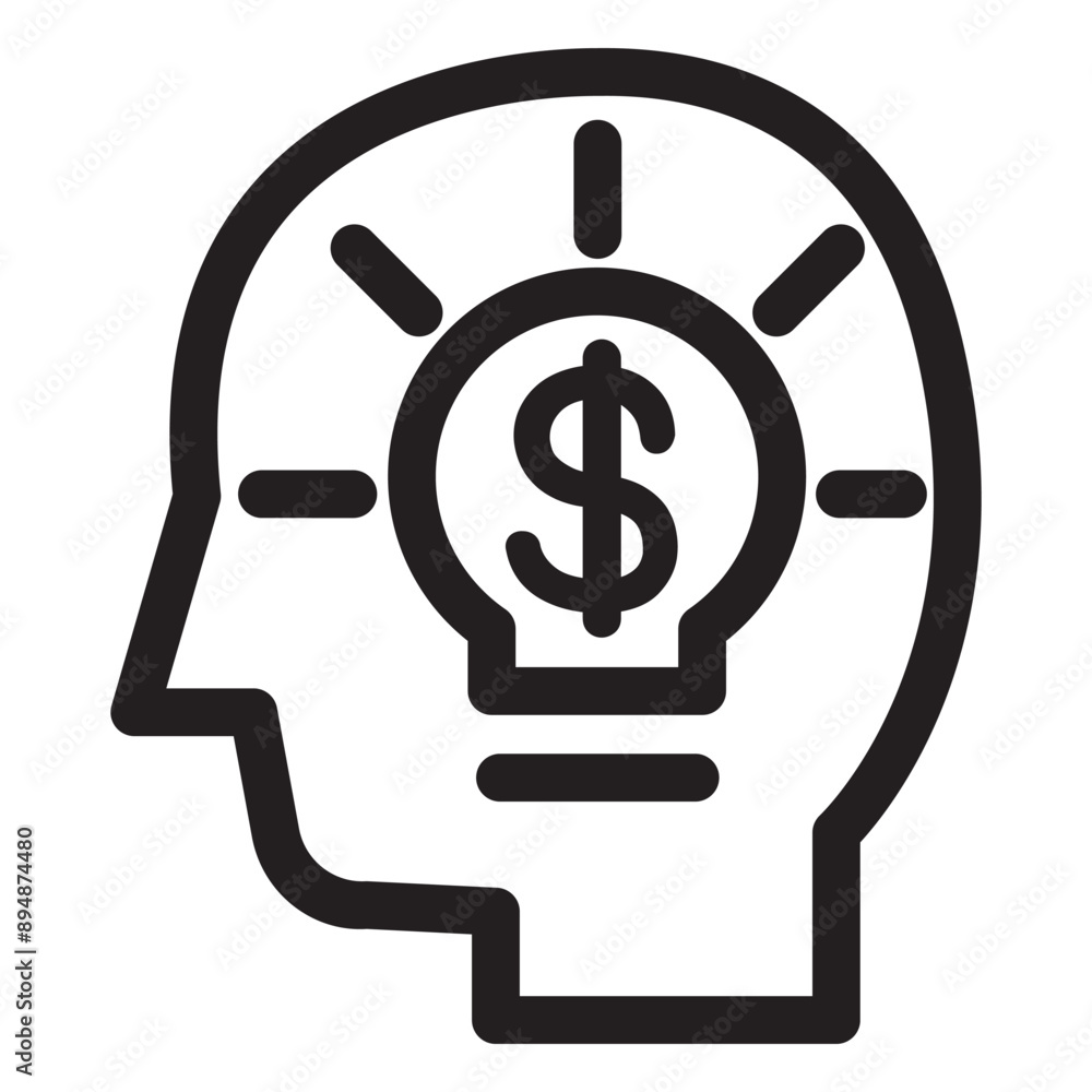 Business idea icon in thin line style. Vector illustration graphic design Business idea icon in thin line style. Vector illustration graphic design