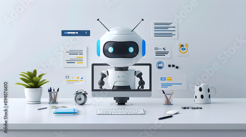Obraz na płótnie Ai Chatbots working and chatting in computer