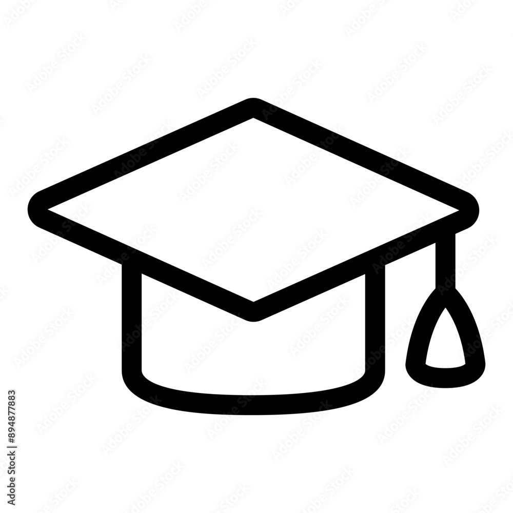 Graduation icon in thin line style. Vector illustration graphic design Graduation icon in thin line style. Vector illustration graphic design
