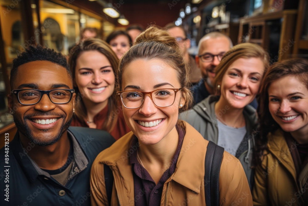 Group of diverse smiling modern casual satisfied young people together Group of diverse smiling modern casual satisfied young people together