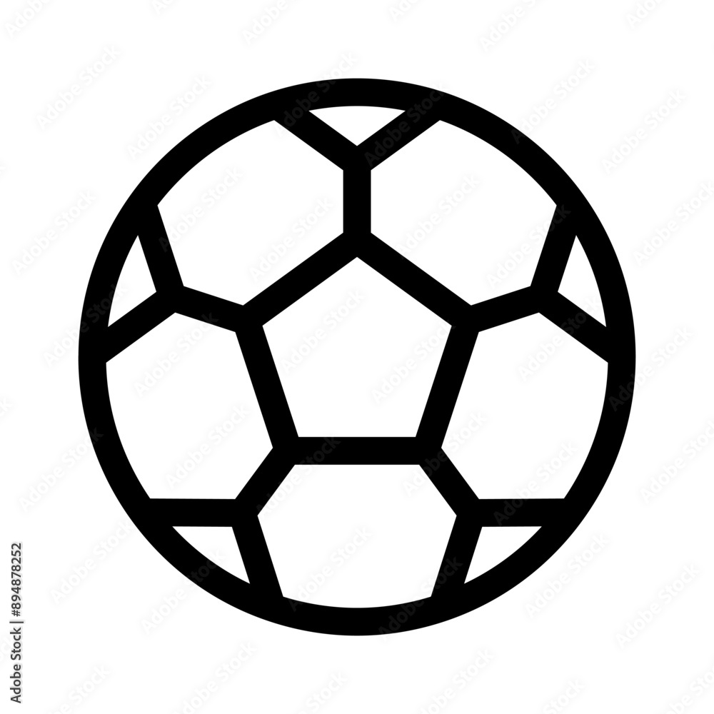 Football icon in thin line style. Vector illustration graphic design Football icon in thin line style. Vector illustration graphic design