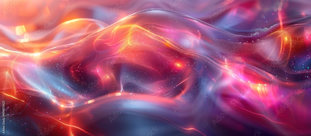 Abstract Cosmic Landscape with Glowing Lights and Swirling Colors Abstract Cosmic Landscape with Glowing Lights and Swirling Colors