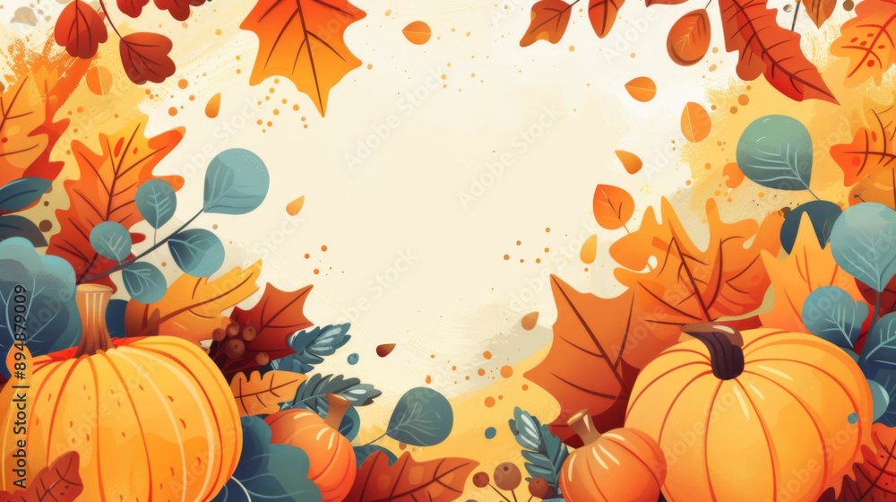 Naklejka premium Thanksgiving day banner background illustration generated by ai