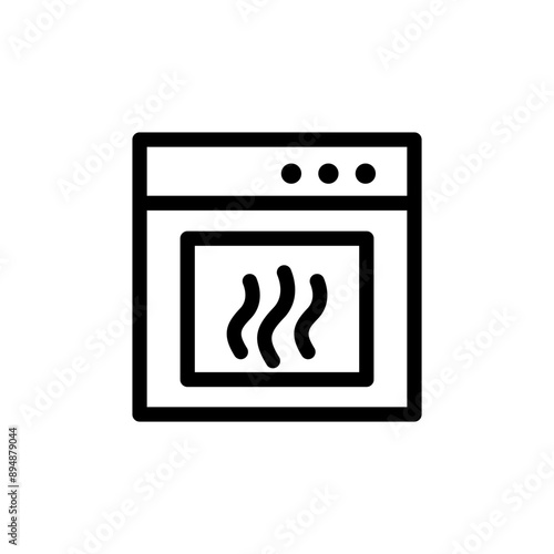 Oven icon in thin line style. Vector illustration graphic design