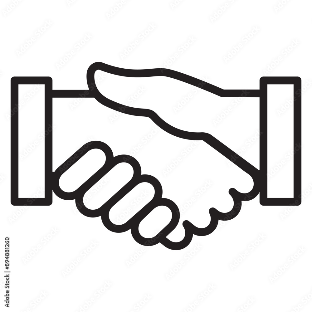 Deal icon in thin line style. Vector illustration graphic design Deal icon in thin line style. Vector illustration graphic design