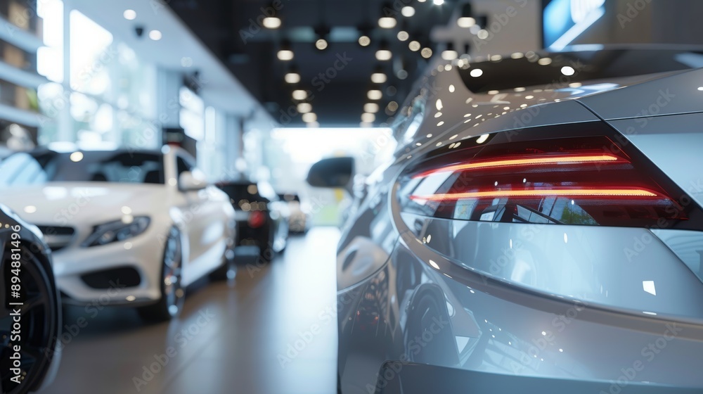 Fototapeta premium Luxury Car Showroom Surveillance Ensuring Security of High-End Vehicles