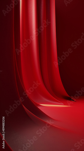 Unfurled Ruby: A Minimalist Red Groundspread photo