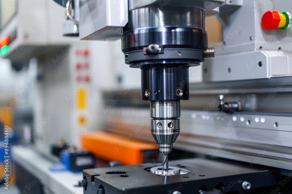Precision CNC Machining Center Performing Complex Milling Operation on Metal Workpiece Precision CNC Machining Center Performing Complex Milling Operation on Metal Workpiece
