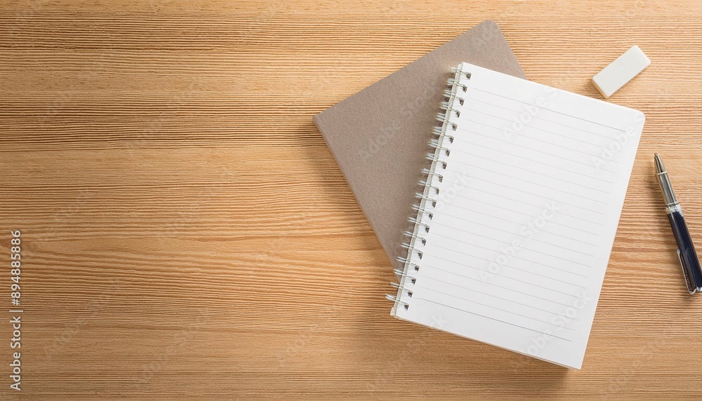 Notebooks on Table with Copy Space for Business Wording Notebooks on Table with Copy Space for Business Wording