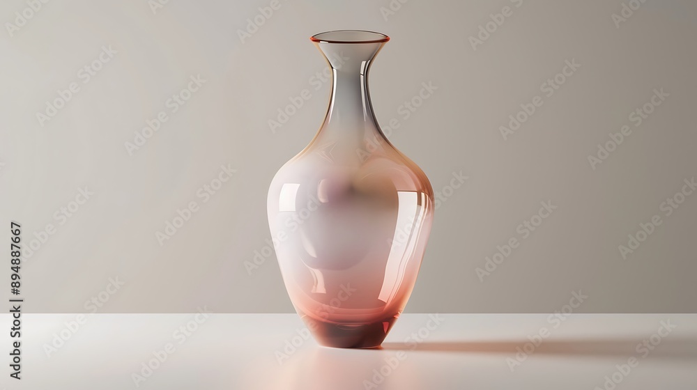 An elegant hand-blown glass vase with a unique shape and subtle color gradient standing on a white surface The vase's delicate craftsmanship is highlighted by the minimalistic background An elegant hand-blown glass vase with a unique shape and subtle color gradient standing on a white surface The vase's delicate craftsmanship is highlighted by the minimalistic background