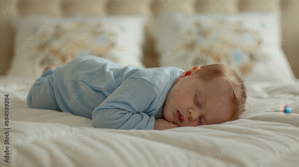 The sleeping baby on bed The sleeping baby on bed