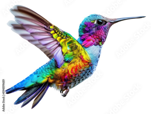 PNG Colorful hummingbird in flight