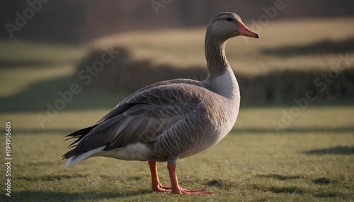 greylag goose in the field