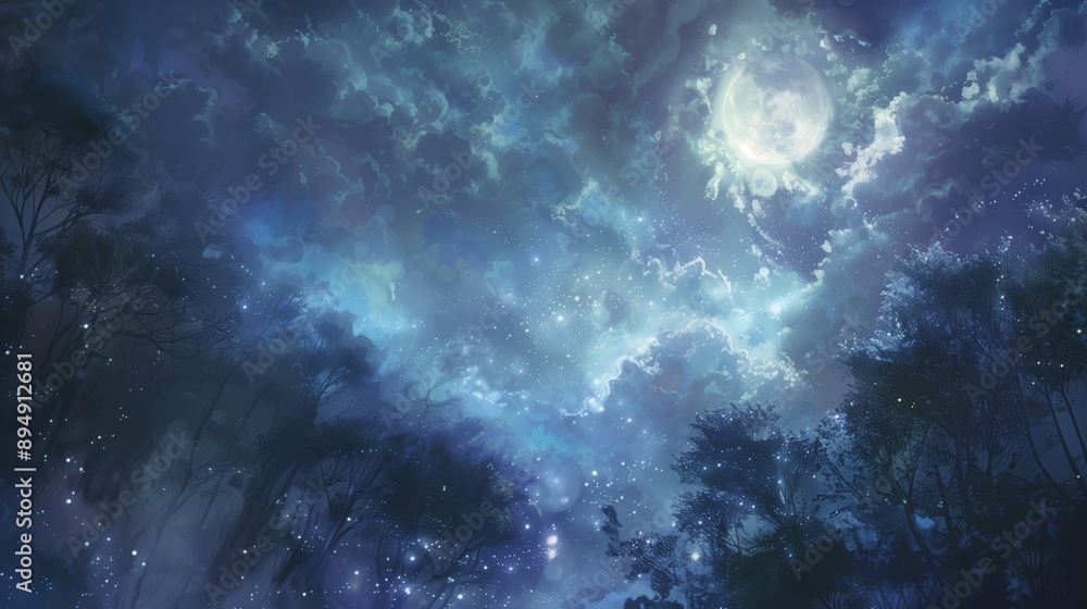 Fototapeta premium Celestial Magic: Tokens in Ethereal Mist