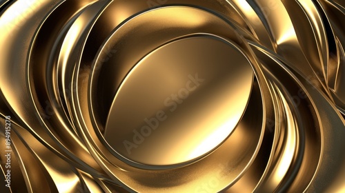 Abstract gold swirling shapes creating a stunning image.