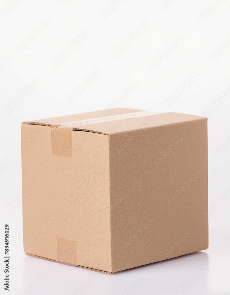 Cargo Cartoon Box Isolated on White Background with Copy Space Cargo Cartoon Box Isolated on White Background with Copy Space