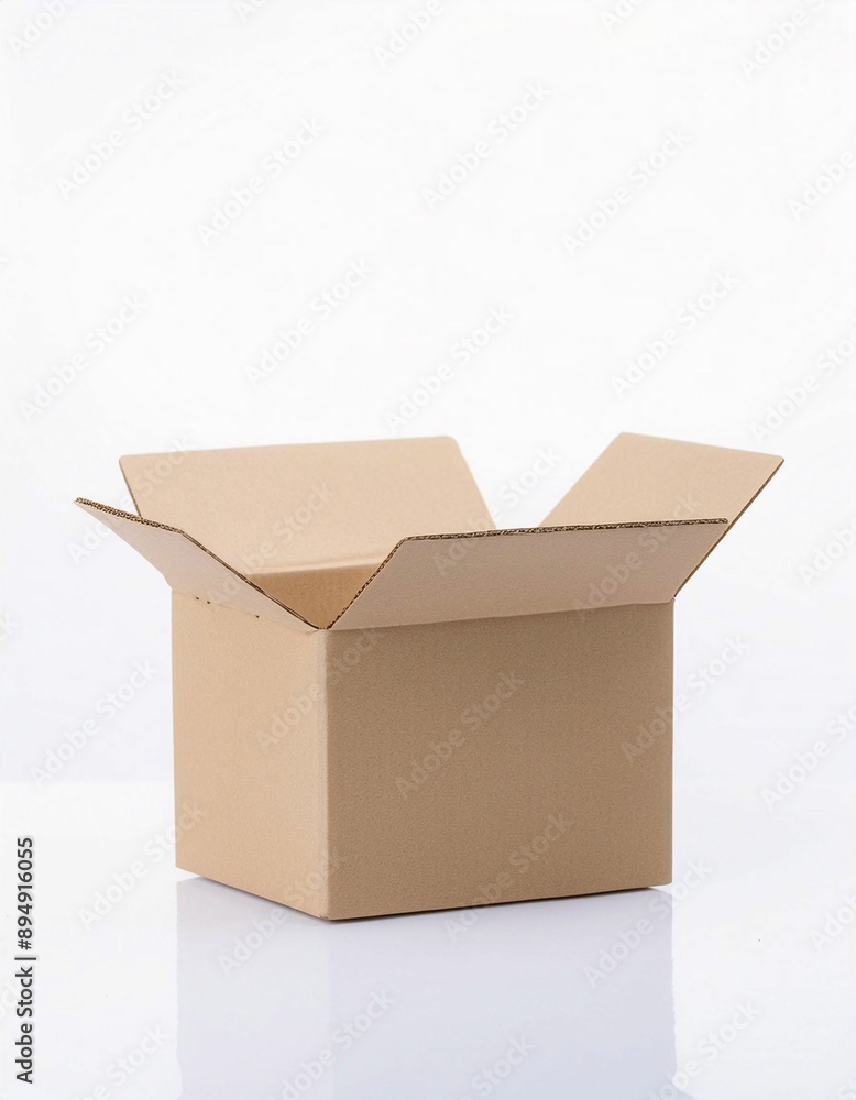 Cargo Cartoon Box Isolated on White Background with Copy Space Cargo Cartoon Box Isolated on White Background with Copy Space