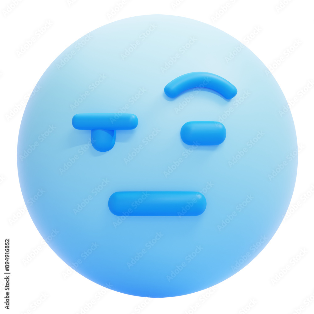 PNG 3D Raising Eyebrow Emoji icon isolated on a white background PNG 3D Raising Eyebrow Emoji icon isolated on a white background