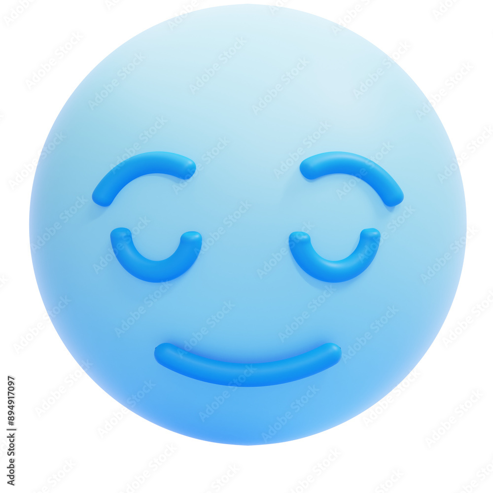 PNG 3D Relieved Emoji icon isolated on a white background PNG 3D Relieved Emoji icon isolated on a white background