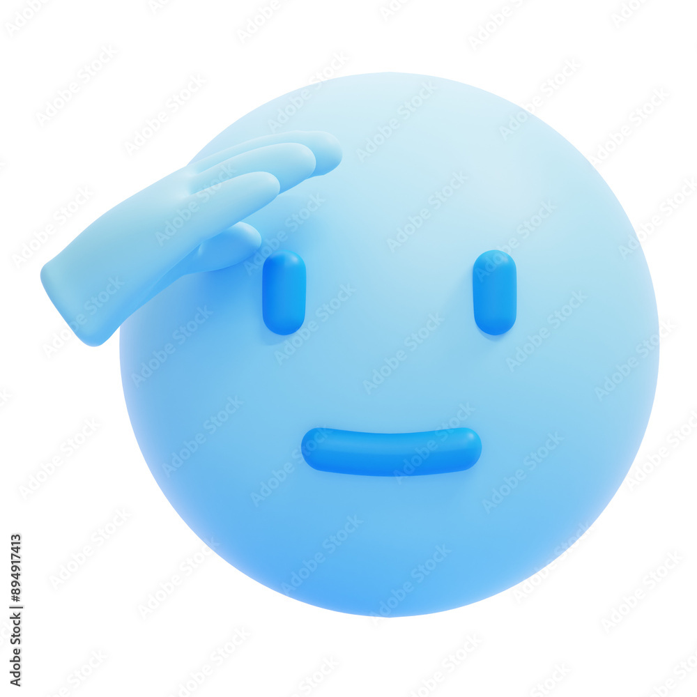 PNG 3D Saluting Emoji icon isolated on a white background