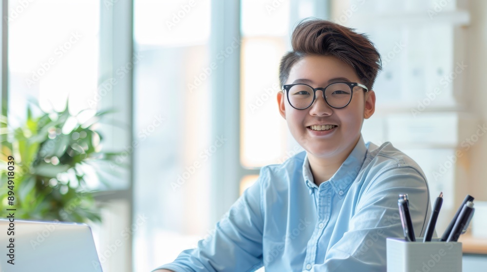 The professional smiling person in office The professional smiling person in office