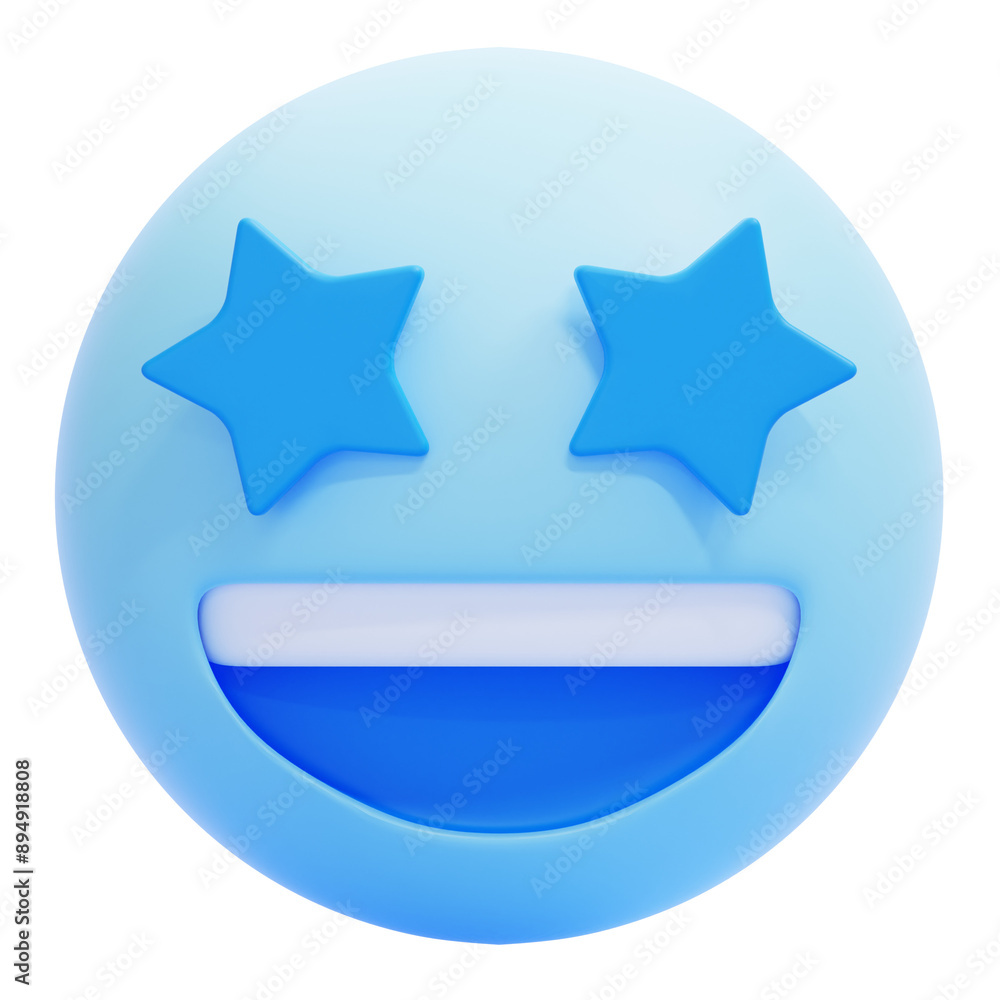 PNG 3D Starry Eyed Emoji icon isolated on a white background PNG 3D Starry Eyed Emoji icon isolated on a white background