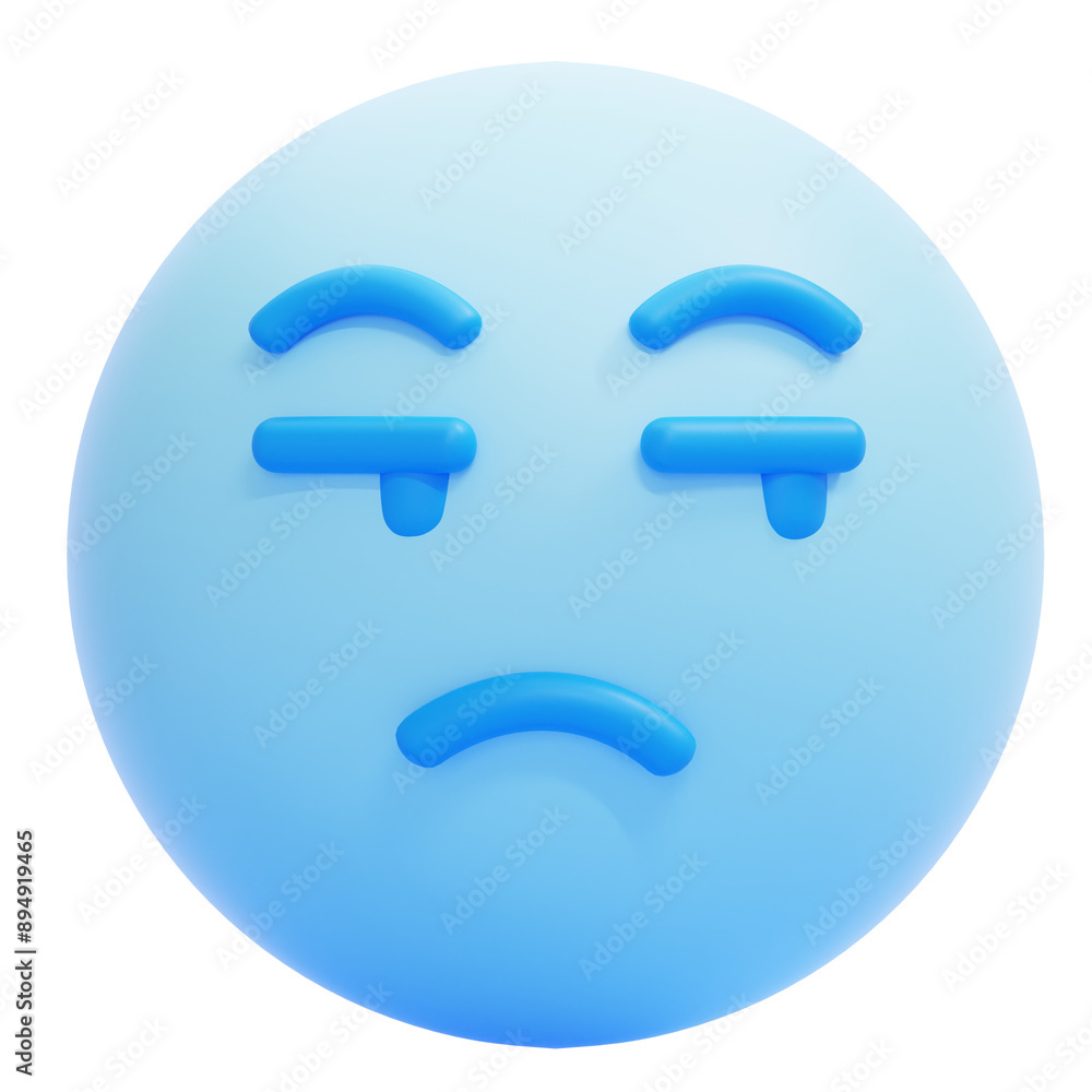 PNG 3D Unamused Emoji icon isolated on a white background PNG 3D Unamused Emoji icon isolated on a white background