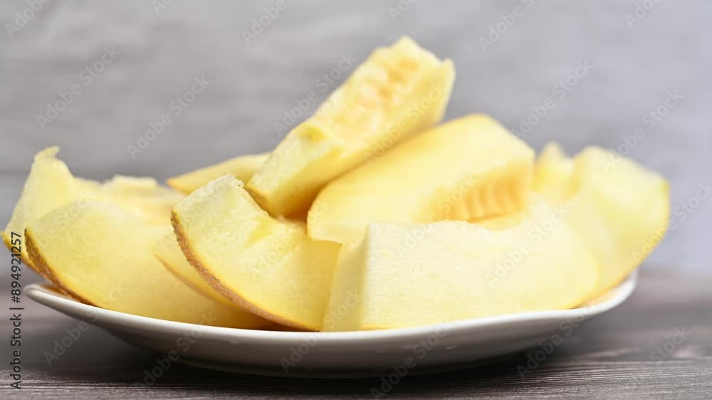 slices of ripe yellow melon slices of ripe yellow melon