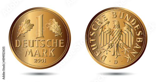 German gold coin, Farewell to the Deutsche Mark, 2001.