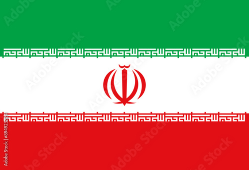 National Flag of Iran, vector illustration.