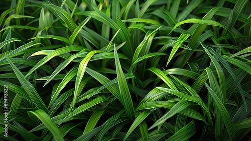 Close-up shot of lush green grass with vibrant blades creating a natural background, perfect for nature-themed designs and projects. © รันนี่ เจอนั่น Mm