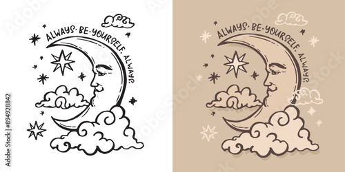 Trendy hand drawn doodle lettering quote. Lettering for t-shirt design, mug print, bag print, clothes fashion. 100% hand drawn vector image.