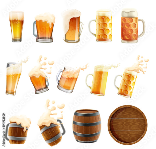 glass of beer with a barrel