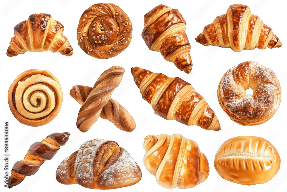 Group of tasty bakery products on transparent background or PNG file. Group of tasty bakery products on transparent background or PNG file.