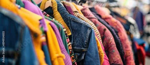 Colorful Clothes on Hangers