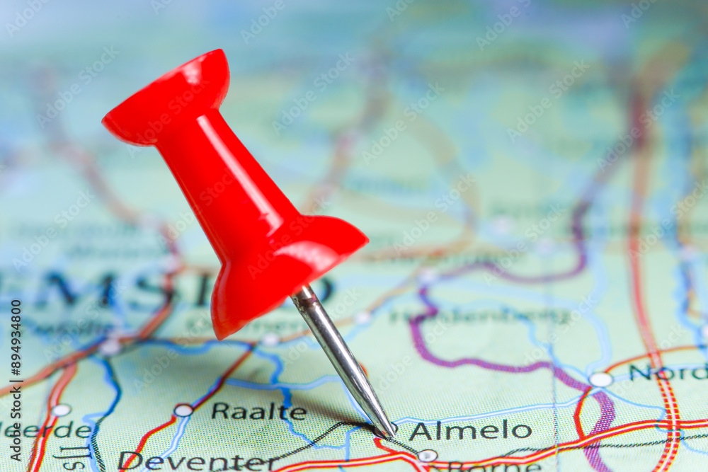 Almelo, Netherlands pin on map. Holland Almelo, Netherlands pin on map. Holland