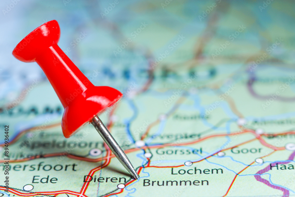 Brummen, Netherlands pin on map. Holland Brummen, Netherlands pin on map. Holland