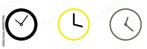 Clock icon vector for web and mobile app. Time sign and symbol. watch icon. Watch face vector illustration on isolated background. Time alarm sign business concept. Vector illustration. Eps file 131.