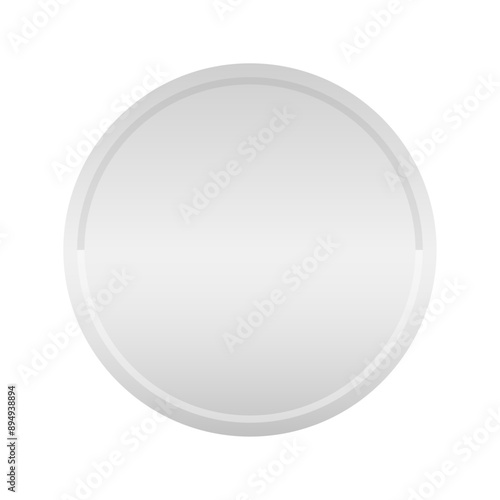 シンプルな無地の銀色のお金･コイン - 準優勝･銀メダル･銀貨のデザイン素材