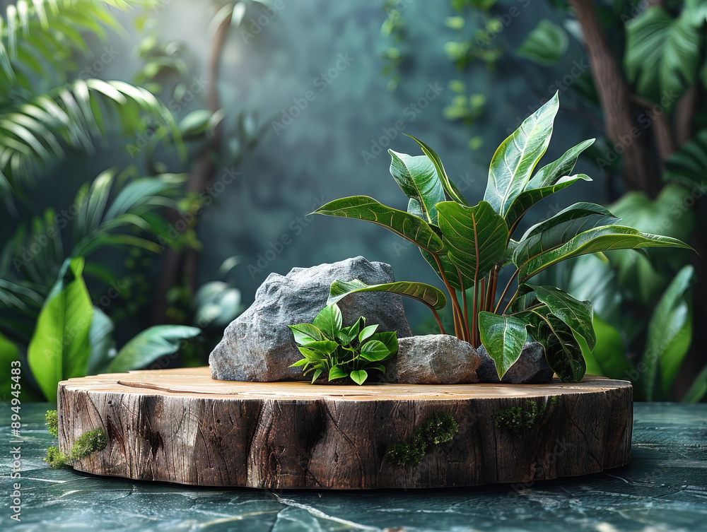 Podium background product forest green display platform wood stone 3d garden rock. Product podium jungle background stage leaf cosmetic nature scene stand presentation mockup tree pedestal plant eco Podium background product forest green display platform wood stone 3d garden rock. Product podium jungle background stage leaf cosmetic nature scene stand presentation mockup tree pedestal plant eco