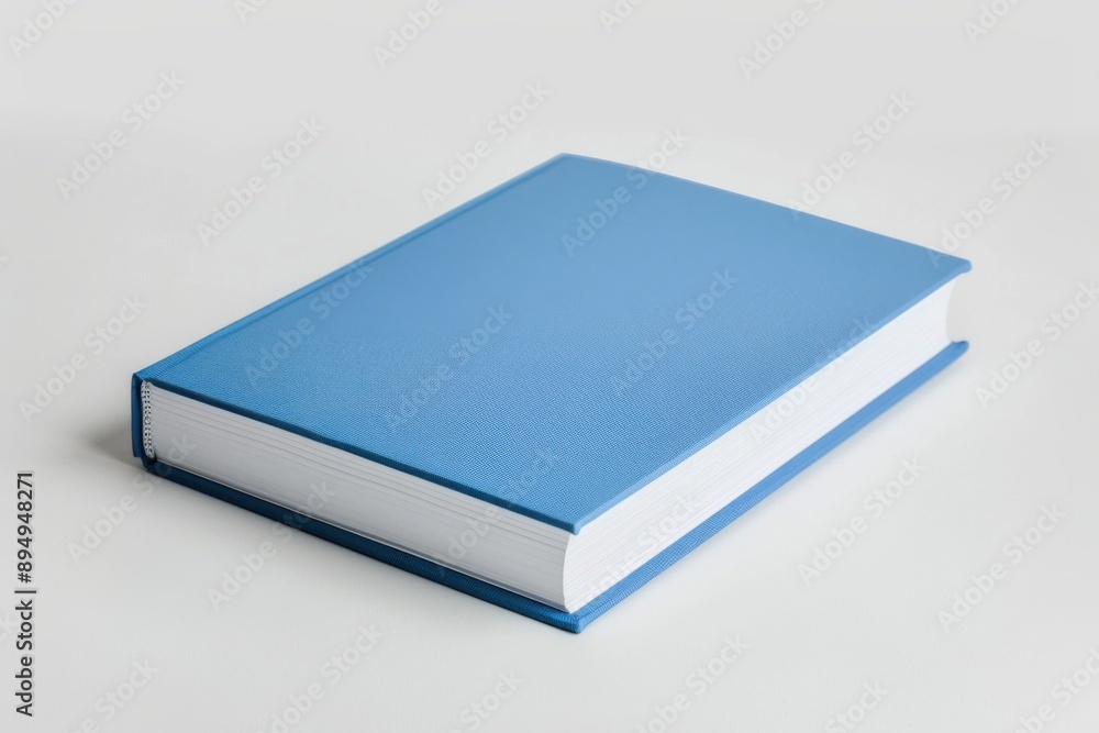 Closed Blue Book on White Background Closed Blue Book on White Background