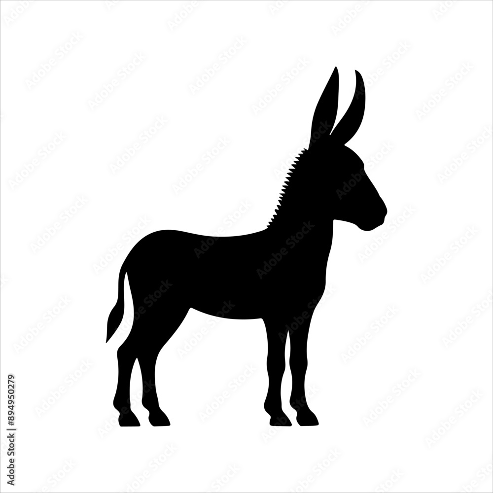 Donkey baby silhouette on white background. Donkey baby icon vector sign illustration design. Donkey baby silhouette on white background. Donkey baby icon vector sign illustration design.