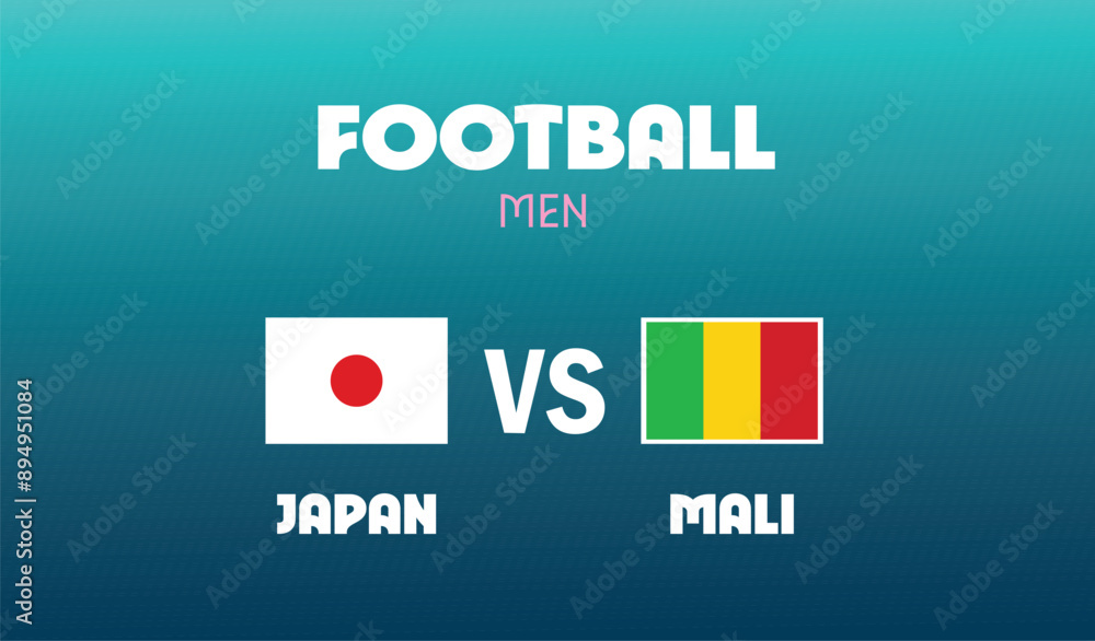 Japan Vs Mali Match Football Men Games Sport 2024 Design Abstract Teams Countries Symbol Logo Vector Illustration Japan Vs Mali Match Football Men Games Sport 2024 Design Abstract Teams Countries Symbol Logo Vector Illustration
