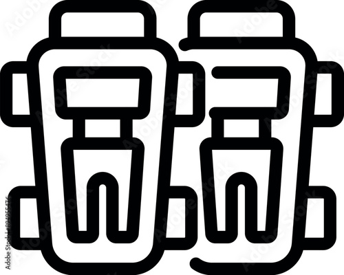 Simple icon of a pair of orthopedic braces, helping patients with leg injuries recover
