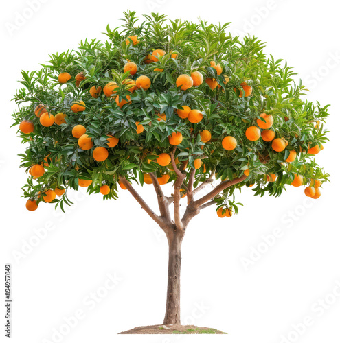Fototapeta Naklejka Na Ścianę i Meble -  PNG  Lush orange tree with fruits