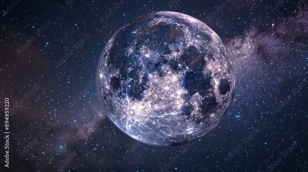 Fototapeta premium moon with milky way background