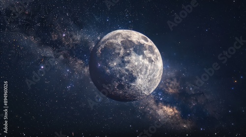 moon with milky way background