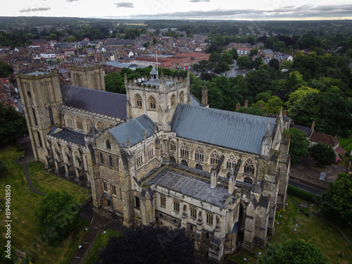 Aerial view of Ripon Cathedral, Yorkshire, England